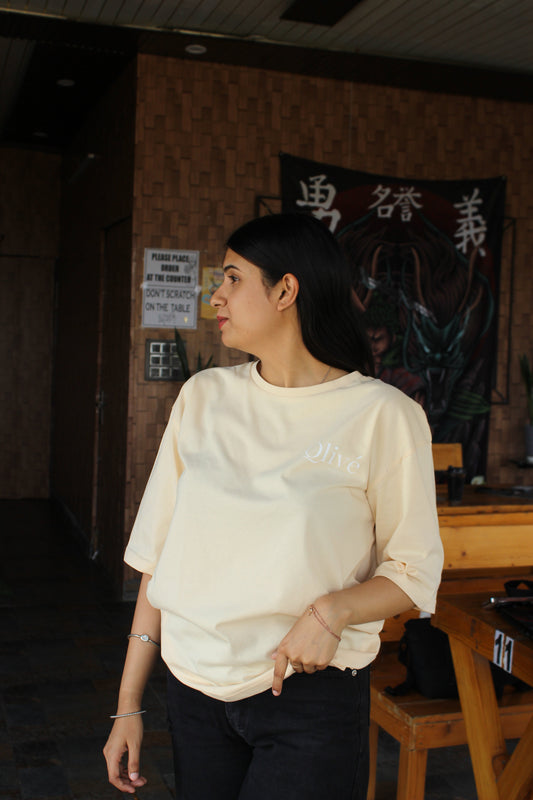 Beige Tshirt (Oversized Plain)