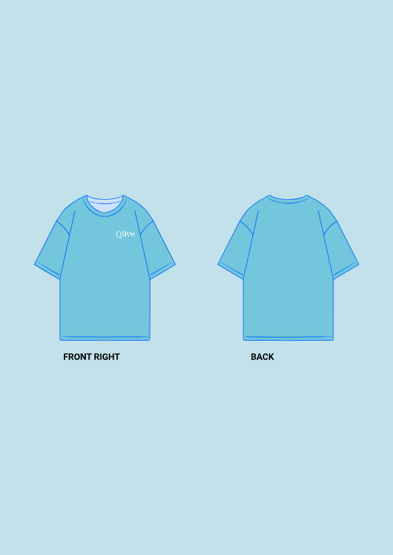 Sky Blue Tshirt (Oversized Plain)