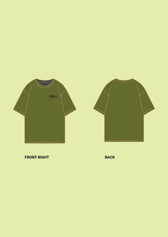 Olive Tshirt (Oversized Plain)