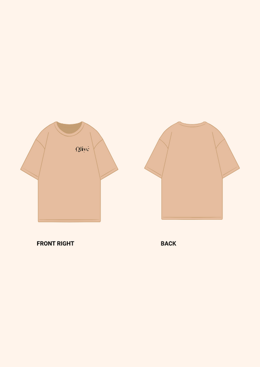 Cream Tshirt (Oversized Plain)